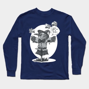 scarecrow funny cartoon grey tint Long Sleeve T-Shirt